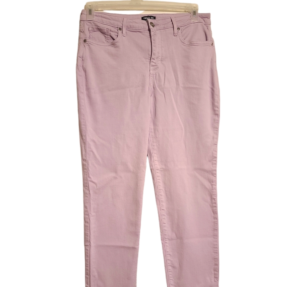 NYDJ Curves 360 Women's Size 8 28" Inseam Purple Slim Straight Ankle Stretch